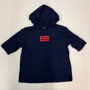 Polo Jeans Company Hooded T-Shirt Short Sleeve Navy Blue‎ Youth Size L VTG NWT